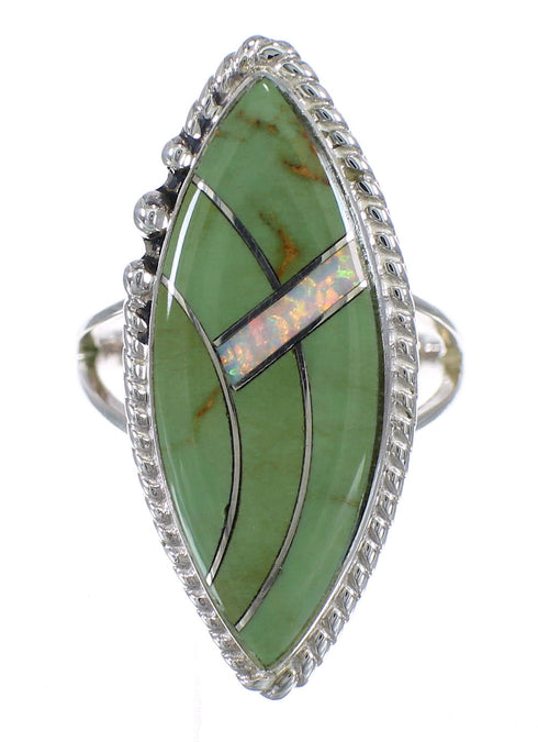 Sterling Silver Southwest Turquoise Opal Ring Size 5 QX85858